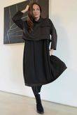 Elva Double Layer Dress Brown Black